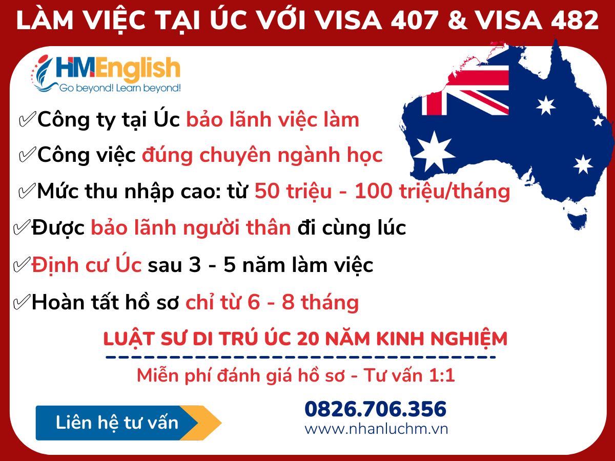 Làm việc & Định cư tại Úc bằng Visa 407 & Visa 482