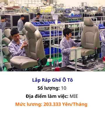 đơn nhật lắp ráp ghế xe hơi